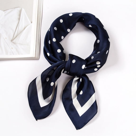 Pxiakgy Hair Bandanas Scarf for Women Lightweight Fashion Neck Silk Satin Head Scarves for Sleeping Headscarf Square Scarf for Hair Scarves Ribbon Kerchief Dot Polka Neck Scarf Navy