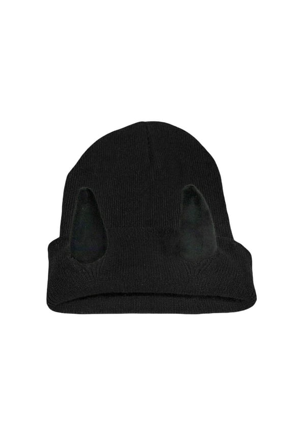Halloween Devil Horn Men Hat Soft Knitted Beanie Warm Winter Hat Hip Hop Cap Y2K Beanie Hats Women Outdoor Knitted Beanie Cap for Winter Warm Ski Outdoor Black One Size