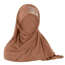 Pxiakgy Hijab Scarf for Women 2025 Trendy Women Glitter Sequin Hijab Muslim Head Wrap Scarf Long Turban Headband Hair Cap Shawl Coffee One Size