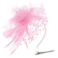 thumbnail image 1 of Pxiakgy Hot Sale!! Fascinators Party Hat for Women - Kentucky Church Derby Hats Flower Mesh Feather Headband for Ladies Girls Tea Bridal Wedding Mesh Flower Headband Hair Clip Pink One Size, 1 of 2