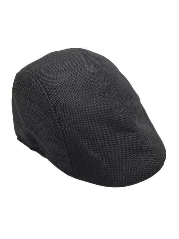 Hot Sale!! Men's Cotton Flat Ivy Gatsby Newsboy Driving Hat Cap Cap Beret Visor Flat Sport Breathable Running Sunhat Men Mesh Casual Hat Summer Caps Black One Size