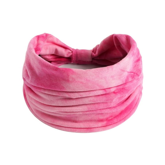 Pxiakgy Hot Sale!! Wide Headbands for Women Tie Dye Head Wraps Large Sport Yoga Turban Headband Hair Accessories Silk Flower Printed Silk Printing Square Scarf Turban Pink One Size
