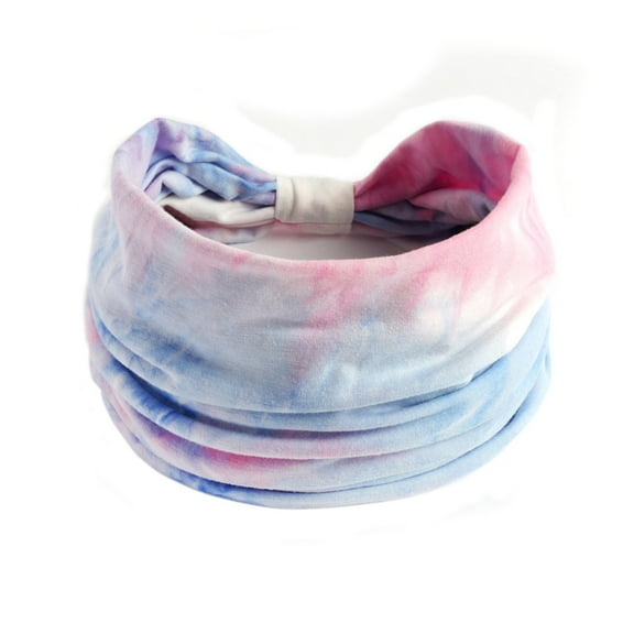 Pxiakgy Hot Sale!! Wide Headbands for Women Tie Dye Head Wraps Large Sport Yoga Turban Headband Hair Accessories Silk Flower Printed Silk Printing Square Scarf Turban Light Blue One Size