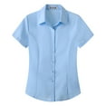 thumbnail image 1 of Pxiakgy Hot Sale!! Womens Button Down Shirts Stretch Wrinkle Free Formal Short Sleeve Dress Shirt Summer Work Blouses Business Casual Tops Elastic Slim Breathable Comfortable Shirt Sky Blue 7Xl, 1 of 2