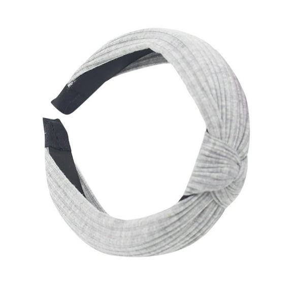 Pxiakgy Knotted Headbands for Women Wide Turban Headband Yoga Exercise Ribbing Hair Hoop Hair Bands Accessories Women Fashion Headband Hairband Bow Knot Tie Headwrap Hair Hoop Grey One Size