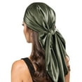thumbnail image 1 of Pxiakgy Large Square Satin Head Scarf - Silk Hair Scarf Square Hair Bandanas Large Scarf Sleeping Head Wraps for Women Solid Satin Square Head Scarf Lightweight Scarves Hair Neckerchief Army Green, 1 of 4