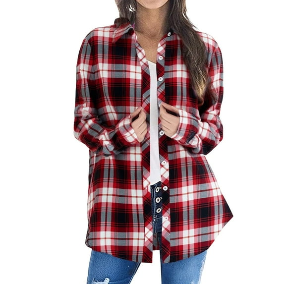 Pxiakgy Lightweight Plaid Shirts for Women Women's Artistic Cotton Linen Shirt Solid Color Short Sleeved Doll Neck Loose Casual T Shirt Top Button Down Roll Up Sleeve Fall Casual Tops Blouse Wh1 L