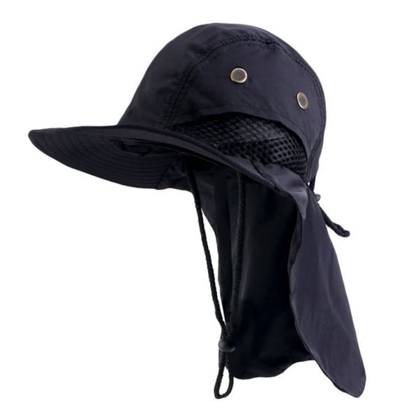 Pxiakgy Men Snap Hat Outdoor Packable Wide Brim Neck Cover Sun Bucket Hats Safari Outdoor Garden Sun Hats for Men Women Wide Brim Fishing Hat with Neck Sunblock Bucket Hat Black One Size