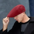 thumbnail image 1 of Pxiakgy Men's Cotton Flat Ivy Gatsby Newsboy Driving Hat Irish Cabbie Ivy Driving Hunting Cap Men Breathable Mesh Summer Hat Newsboy Beret Cap Cabbie Flat Cap Red One Size, 1 of 3