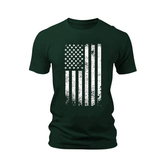 Pxiakgy Men's Independence Day Fashion Casual 3D Print Shirt Sports & Outdoor Vacation Streetwear Shirt Short Sleeve Turndown Shirts Black Blue Summer Top