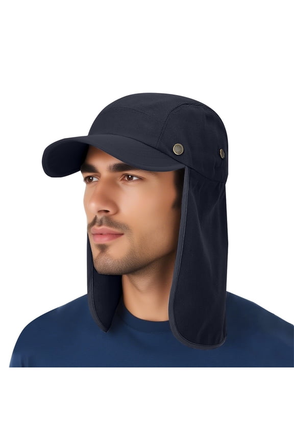 Mens Foldable Uv Protection Sun Hat with Removable Neck Flap Outdoor Adventure Sun Cap for Fishing Hiking Safari Fishing Hat Outdoor Climbing Sun Hat Protecting Anti Shoulder Cape Hat