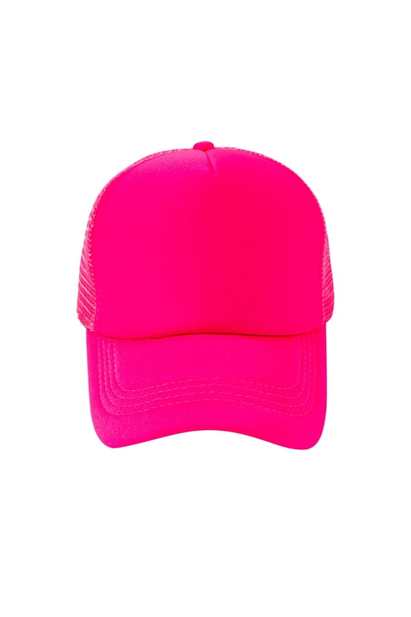 Mesh Back Baseball Cap High Crown Foam Trucker Hat 5 Panel Snapback Plain Gym Hat Skateboard Surf Hat Fashion Women Men Sport Gradient Breathable Beach Cap Hat Sun Hat Hot Pink One Size
