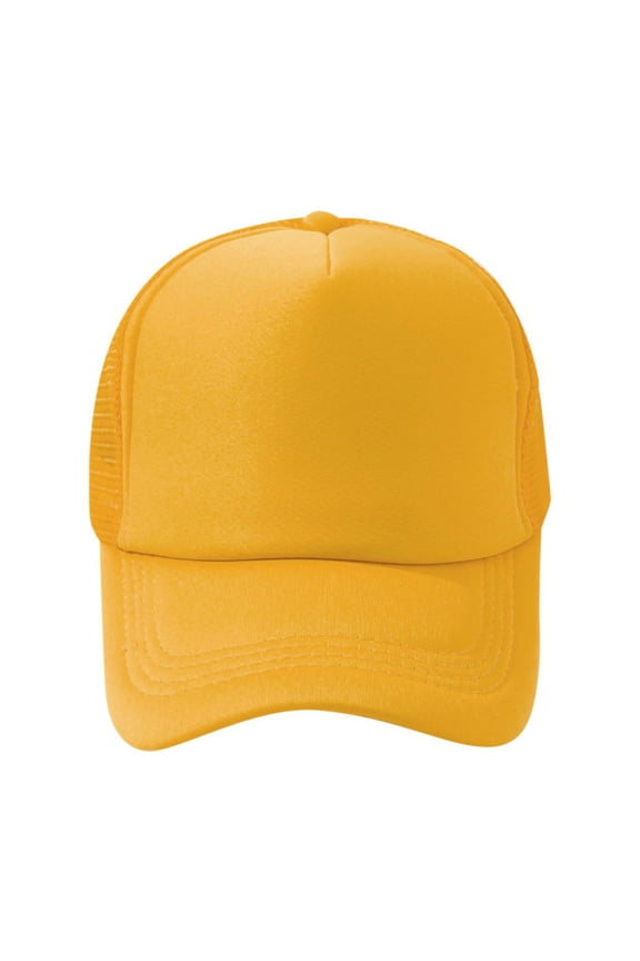 Mesh Back Baseball Cap High Crown Foam Trucker Hat 5 Panel Snapback Plain Gym Hat Skateboard Surf Hat Fashion Women Men Sport Gradient Breathable Beach Cap Hat Sun Hat Yellow One Size