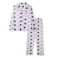 thumbnail image 1 of Pxiakgy Pajamas for Women Set Pajamas Women Autumn and Winter Long Sleeve Lapel Vest Suit Trousers Plus Size Service Satin Pajama Set for Women Z-Sky Blue M, 1 of 2