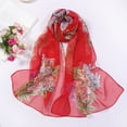 thumbnail image 1 of Pxiakgy Scarfs For Women Lightweight Print Floral Pattern Scarf Shawl Fashion Scarves Shawls And Wraps For Spring Red + One size, 1 of 3
