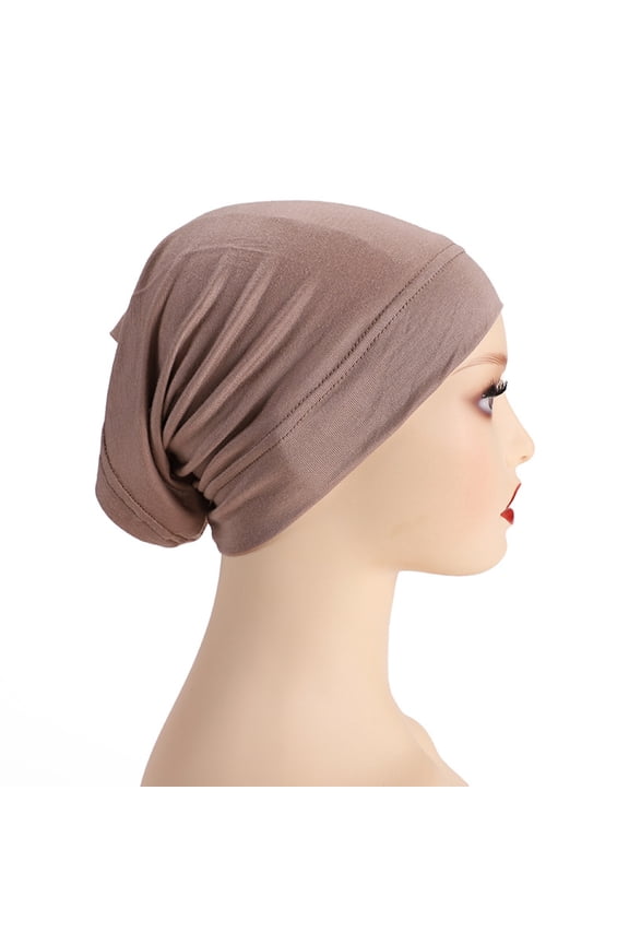 Slouchy Beanie Hats Hijab Cap for Women Islam Muslim Turban Under Scarf Undercap Soft Jersey Bonnet Tube Cap Chemo Cap Elastic Sleeping Cap Pre Tied Head Scarves Turban Caps Head Wrap H