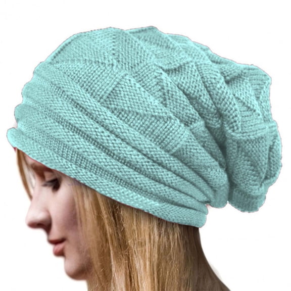 Pxiakgy Slouchy Beanie for Men Women Winter Hats for Guys Cool Beanies Mens Lined Knit Warm Thick Streetwear Beanie Hat Women's Fashionable Warm Knitted Hat Small Woolen Hat Casual Hat Blue One Size