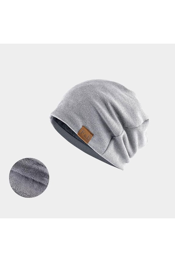 Slouchy Knit Beanies Winter Hats for Women Men Soft Warm Reversible Slouch Cuffed Skull Knitted Beanie Cap Men Womens Autumn and Winter Square Pile Hat Lattice Pile of Hats Retro Warm Fashion