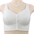 thumbnail image 1 of Pxiakgy Sports Bras for Women Bra for Senior Front Closure Breathable Bra for Seniors Wirefree Bras for Older Women Push Up Bra Bras for Women No Underwire White 58, 1 of 6