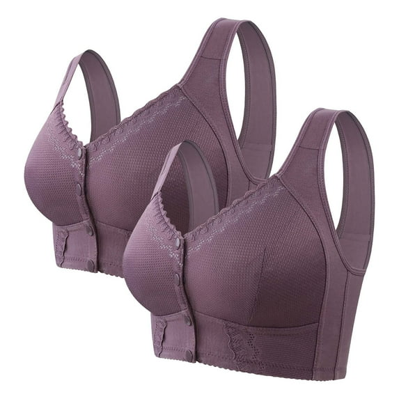 Pxiakgy Sports Bras for Women Bra for Senior Front Closure Breathable Bra for Seniors Wirefree Bras for Older Women Push Up Bra Bras for Women No Underwire Z-Purple1 36