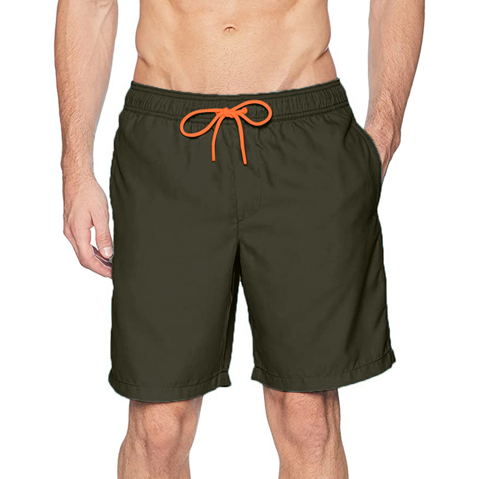 Pxiakgy Sports Net Beach Shorts Dry Quick With Inner Casual Pants Men's Shorts Men's Swimwear Army Green L