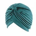 thumbnail image 1 of Pxiakgy Stretchy Turban Caps for Women, Knot Chemo Head Wraps, Cancer Headwear, Twisted India Hats,Pleated Headwear Beanie Twisted Head Wrap Hair Loss Hat Pleated Headwraps Sleeping Head Light Blue, 1 of 3