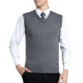 thumbnail image 1 of Pxiakgy Sweater Vest Men Mens Fashion Casual V Neck Bottomed Plaid Shirt Sleeveless Sweater Vest Sweaters for Men Size: M-3Xl, 1 of 6