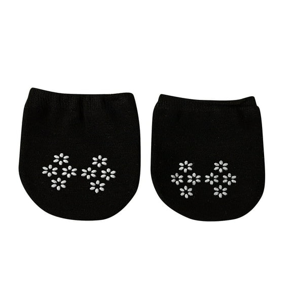Pxiakgy Toe Toppers No Show Liner Half Socks for Women Solid Color Non Slip Glue Front Foot Slipper Socks Full Half Foot Socks Seamless Grip Non Slip Hidden Toe Covers Invisible Socks Black One Size