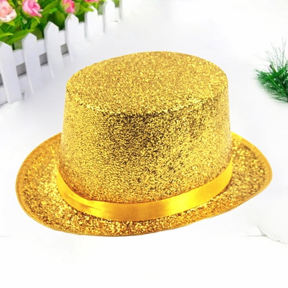 Pxiakgy Top Hats for Men Women Adults,Shiny Magician Hat Tuxedo Hat Victorian Dress Up Christmas Halloween Top Hats Men's Festive Jazz Hat Stage Performance Faced Flat Hat Gd1 One Size