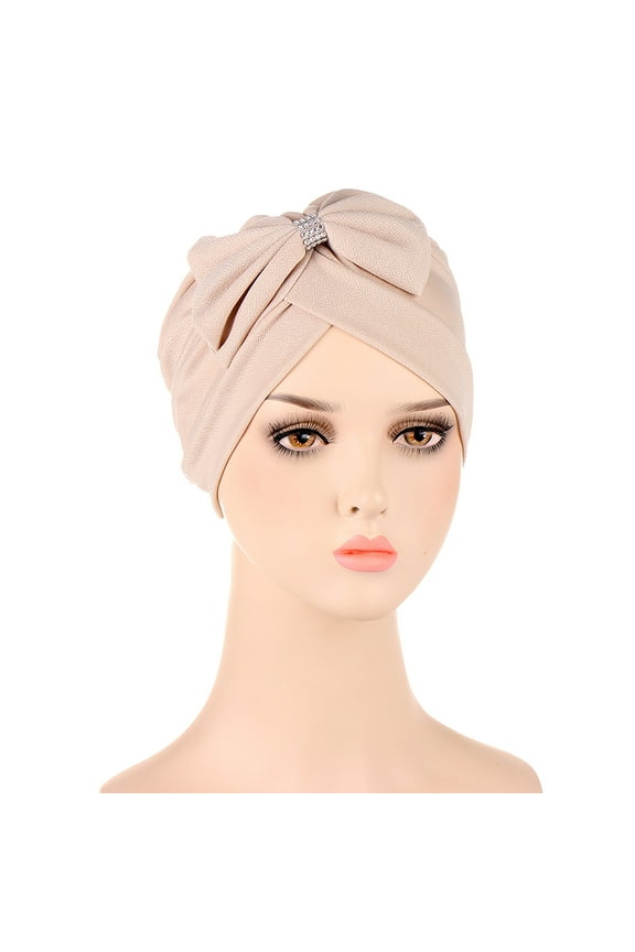 Turban Head Wraps for Women Soft Cancer Chemo Head Scarf Hats Elastic Covers Wraps for Women's Hair Braid Head Turban Bowknot Turban Ethnic Wrap Cover Cap Headwear Hair Hat Cap Heardband