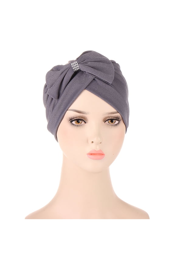 Turban Head Wraps for Women Soft Cancer Chemo Head Scarf Hats Elastic Covers Wraps for Women's Hair Braid Head Turban Bowknot Turban Ethnic Wrap Cover Cap Headwear Hair Hat Cap Heardband