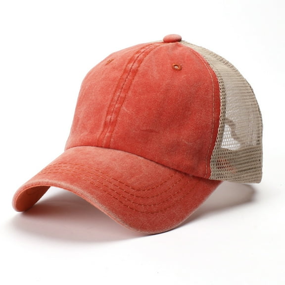 Pxiakgy Unisex Adjustable Baseball Caps Men Wome Mesh Back Cap Curved Bill Snapback Mesh Baseball Cap Retro Washed Trucker Cap Breathable Sun Hat Cotton Unisex Embroidered Outdoor Caps Mesh Caps