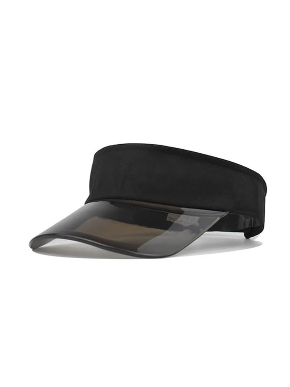 Unisex Plastic Sun Visors Hats Clear Cap for Men Women Sports Outdoor Large Brim Summer Beach Cap Sun Color Cap Transparent Fashion Solid Women Visor Caps