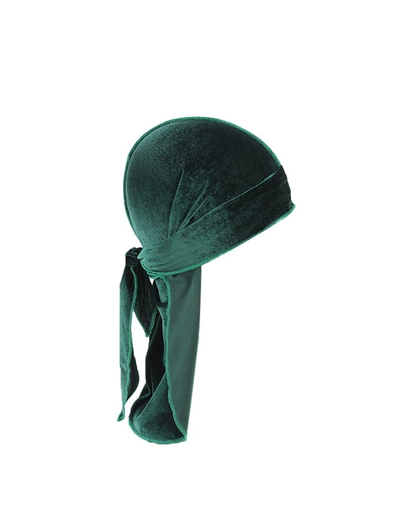 Velvet Durags for Men Premium Durags for Men Women with Long Tail and Wide Strap Headwraps for Men Women Velvet Durag Cap for Men and Women Soft Velvet Durag Headwraps with Long Tail and Wid