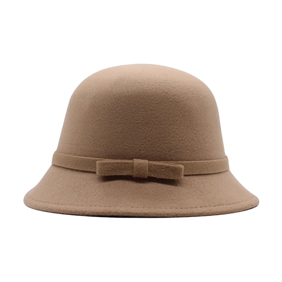 Pxiakgy Vintage Felt Cloche Bucket Bowler Hat Winter for Women Church Hats Fedora Winter Church Hat 1920S Vintage Bowler Hats Womens 1920S Bucket Cloche Hat Winter Faux Wool Crushable Bowler Hat Clo