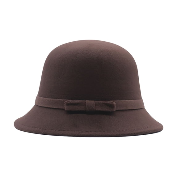 Pxiakgy Vintage Felt Cloche Bucket Bowler Hat Winter for Women Church Hats Fedora Winter Church Hat 1920S Vintage Bowler Hats Womens 1920S Bucket Cloche Hat Winter Faux Wool Crushable Bowler Hat Clo
