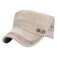 thumbnail image 1 of Pxiakgy Vintage Unisex Cadet Army Cap Adjustable Flat Top Cap Washed Cotton Military Hat Baseball Cap 1Pc Classic Men Women Adjustable Plain Vintage Hat Cadet Baseball Cap Beige, 1 of 3