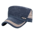 thumbnail image 1 of Pxiakgy Vintage Unisex Cadet Army Cap Adjustable Flat Top Cap Washed Cotton Military Hat Baseball Cap 1Pc Classic Men Women Adjustable Plain Vintage Hat Cadet Baseball Cap Blue, 1 of 3