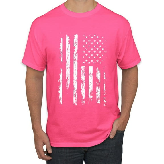 Pxiakgy Wild Merica White USA America Flag Distressed Americana/American Men's Graphic T Shirt