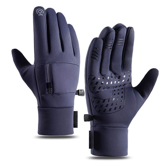 Pxiakgy Winter Gloves for Men Women - Waterproof Thermal Glove for Cold Weather, Warm Gloves for Running Cycling, Snow Gloves with Touchscreen Finger Warm Windproof Warm Sports Work Gloves Blue Xl