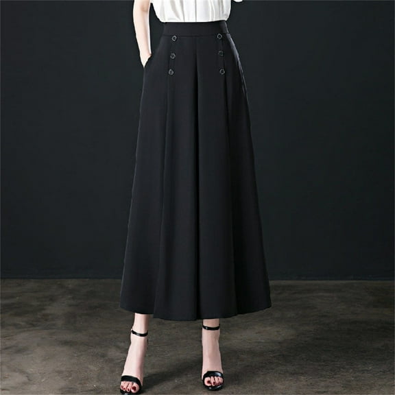 Pxiakgy Women Palazzo Pants High Elastic Waisted Business Work Long Trousers Wide Leg Loose Casual Pants with Pocket Palazzo Pants for Women Womens Slacks for Work Womens Business Casual Pants