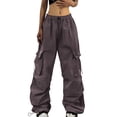 thumbnail image 1 of Pxiakgy Women Quick-Dry Cargo Pants Y2K Wide Leg Baggy Pants Lightweight Hiking Pants Streetwear with Drawstring Women Elastic High Waist Cargo Pants Multiple Pockets Jogger Pant Grey 3Xl, 1 of 9