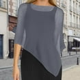 thumbnail image 1 of Pxiakgy Women Sheer Poncho Shrug Summer Sheer Blouse Top Lightweight Poncho Sheer Bolero for Formal Evening Dress Women'S Irregular Loose Lazy Thin of Ice Knit Sweater Sun Cape Shawl Grey, 1 of 7