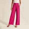 thumbnail image 1 of Pxiakgy Women Wide Leg High Waist Wide Leg Pants Loose Fit Back Elastic Waist Pleated Front Trousers for Work Casual Hot Pink XL, 1 of 6