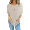 thumbnail image 1 of Pxiakgy Women's 3/4 Sleeve Corduroy Shirts 2025 Trendy Spring Tops Casual Plain Basic Tees Cute V Neck Tunic Blouses Blouses for Women Casual Tops Trendy Summer Spring Shirts Khaki Xl, 1 of 1