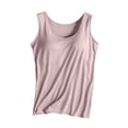 thumbnail image 1 of Pxiakgy Women's Basic Solid Camisole Stretch Casual Tank Tops with Built-In-Bra Turtleneck Slim Blouse Shirt Sleeveless Solid Blouse Wide Strap Camisole Cotton Cami Shirts Coffee Xxl, 1 of 4