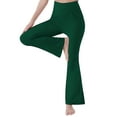 thumbnail image 1 of Pxiakgy Women's Flare Leggings, Trendy Crossover Yoga Pants, High Waist Casual Workout Bell Bottom Leggings with Pockets Green S, 1 of 5