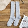 thumbnail image 1 of Pxiakgy Women's Fuzzy Knee High Socks,Soft Home Plush Sleeping Slipper Socks,Warm Winter Novelty Socks Unisex Women Fuzzy Socks Winter Coral Socks Middle Cute Solid Calf Socks Grey One Size, 1 of 3