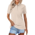 thumbnail image 1 of Pxiakgy Women's Golf Polo Shirts Short Sleeve Button Lapel Collared Summer Tops Loose Fit Blouses Business Casual Basic Tees Tennis Golf Shirts for Women Quick Dry Collared Polos White 3Xl, 1 of 7