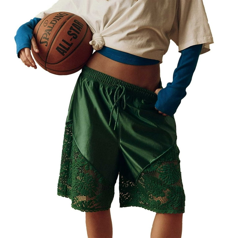 Pxiakgy Women's High Waisted Basketball Shorts Long Bermuda Gym